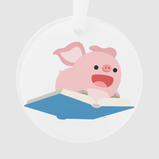 Het vliegboekje en het Cartoon Varkenshyryl Orname Ornament (voorkant)