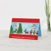 Het vliegen het Onderzoek van Varkens naar Feestdagen Kaart (Achterkant)