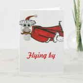 Het vliegen Kerstman Feestdagen Kaart (Voorkant)