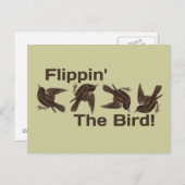 Het vliegen met de vogel briefkaart (Voorkant / Achterkant)