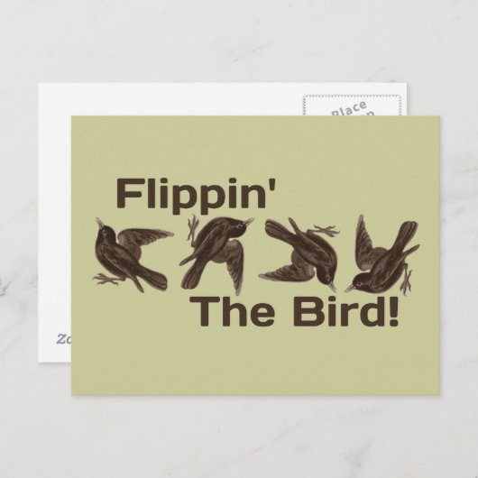 Het vliegen met de vogel briefkaart (Voorkant / Achterkant)