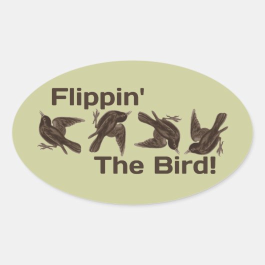 Het vliegen met de vogel ovale sticker (Voorkant)