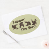 Het vliegen met de vogel ovale sticker (Envelop)
