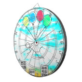 Het vliegen over de stad met ballonnen dartbord (Voorkant Rechts)