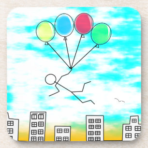 Het vliegen over de stad met ballonnen drankjes onderzetter