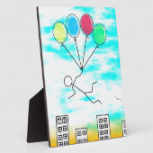 Het vliegen over de stad met ballonnen fotoplaat (Zijkant)