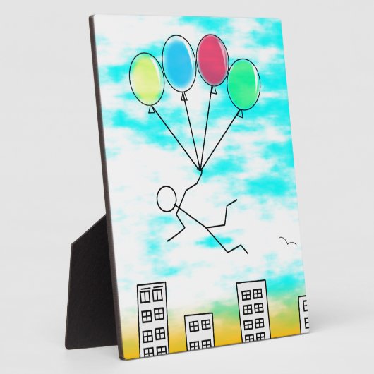 Het vliegen over de stad met ballonnen fotoplaat (Zijkant)