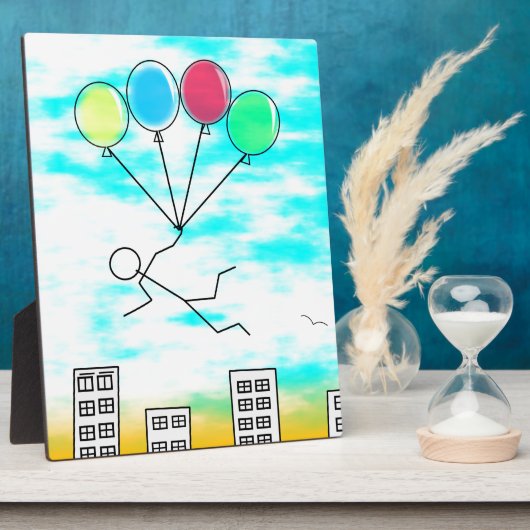 Het vliegen over de stad met ballonnen fotoplaat (Zijkant)