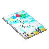 Het vliegen over de stad met ballonnen notitieboek (Rechterzijde)