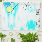 Het vliegen over de stad met ballonnen theedoek (Gevouwen)