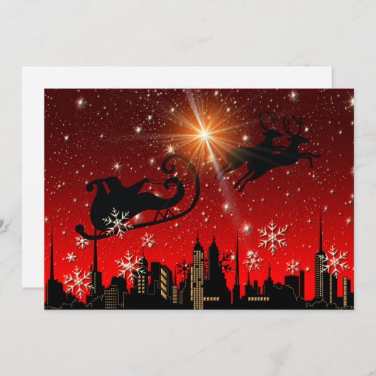 Het Vliegen van het Rendier en van de Ar van de Feestdagenkaart (Voorkant / Achterkant)