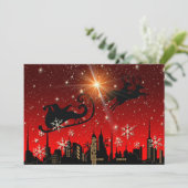 Het Vliegen van het Rendier en van de Ar van de Feestdagenkaart (Staand voorkant)