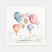 Het vliegen van hete luchtballonnen is een jongen  servet (Voorkant)