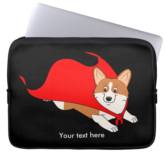 Het vliegen Welse Corgi met Kaap Laptop Sleeve (Voorkant)