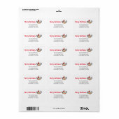 Het Vliegend Kerst Varken Adres Etiket (Full Sheet)