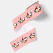 Het vliegende kerst varken grosgrain lint (Achterkant)