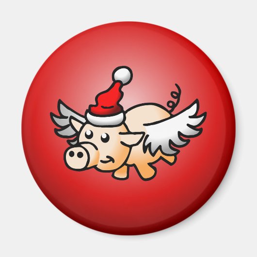 Het vliegende kerst varken magneet (Voorkant)