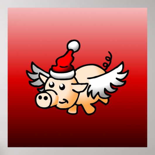Het vliegende kerst varken poster (Voorkant)