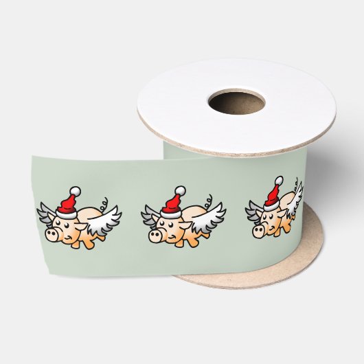 Het vliegende kerst varken satijnen lint (Spoel)