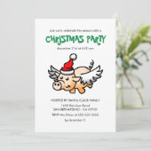 Het Vliegende Kerstvarken Feest Uitnodiging (Staand voorkant)