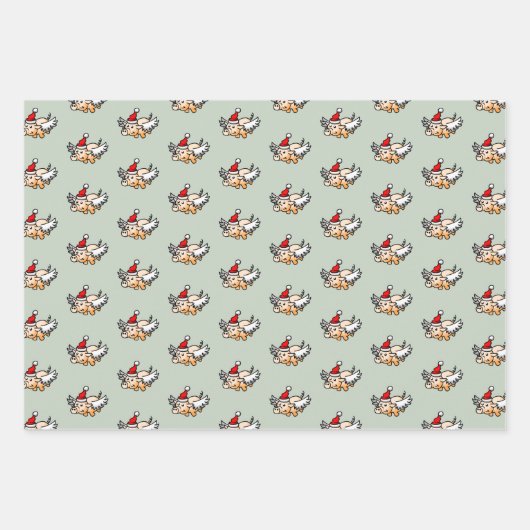 Het vliegende kerstvarken inpakpapier vel (Voorkant 2)