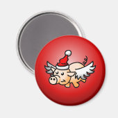 Het vliegende kerstvarken magneet (Voorkant / Achterkant)