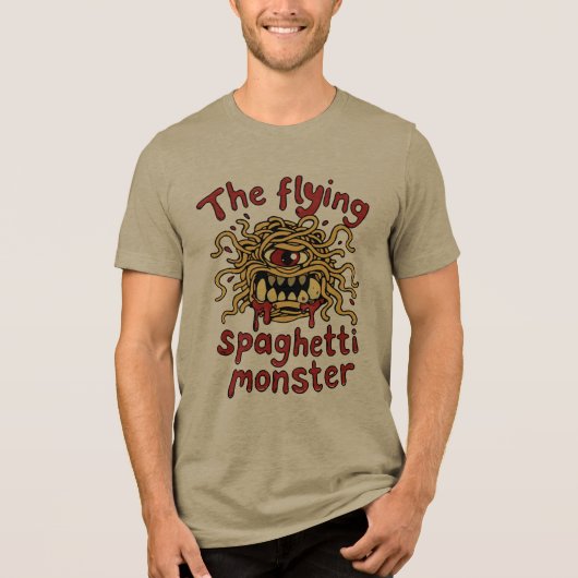 Het vliegende spaghettimonster Tri-Blend shirt (Voorkant)