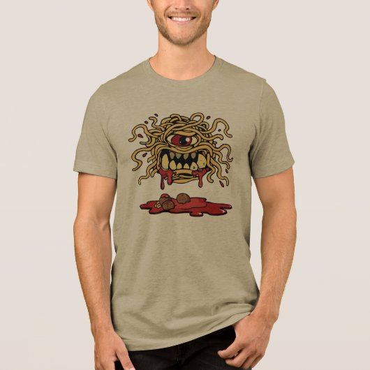 Het vliegende spaghettimonster Tri-Blend shirt (Voorkant)
