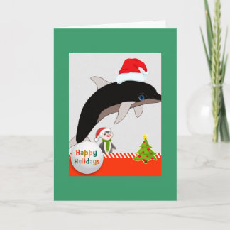 Het vliegende wenskaart van Kerstmis van de Feestdagen Kaart