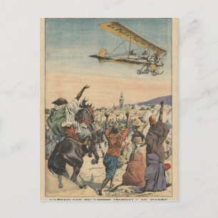 Het vliegtuig "Petit Journal" dat over Briefkaart