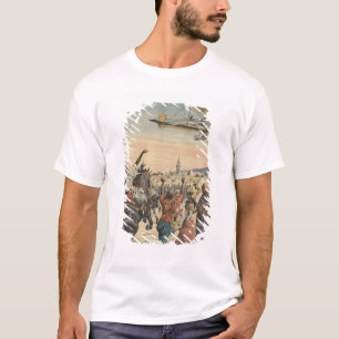 Het vliegtuig "Petit Journal" dat over T-shirt