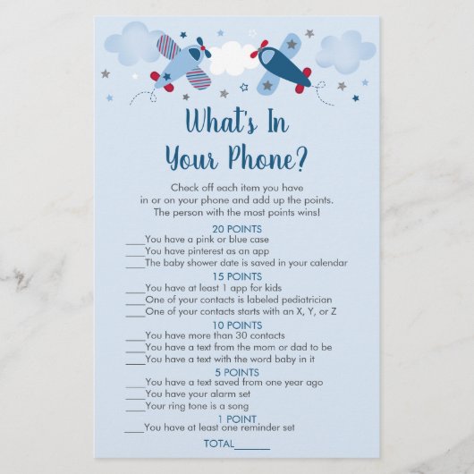 Het vliegtuig stapt wolken wat in uw telefoonspel (Voorkant)