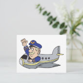Het Vliegtuig van de cartoon Briefkaart (Staand voorkant)