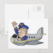 Het Vliegtuig van de cartoon Briefkaart (Voorkant / Achterkant)