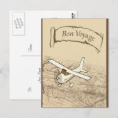 Het Vliegtuig van de Reis van Bon Briefkaart (Voorkant / Achterkant)