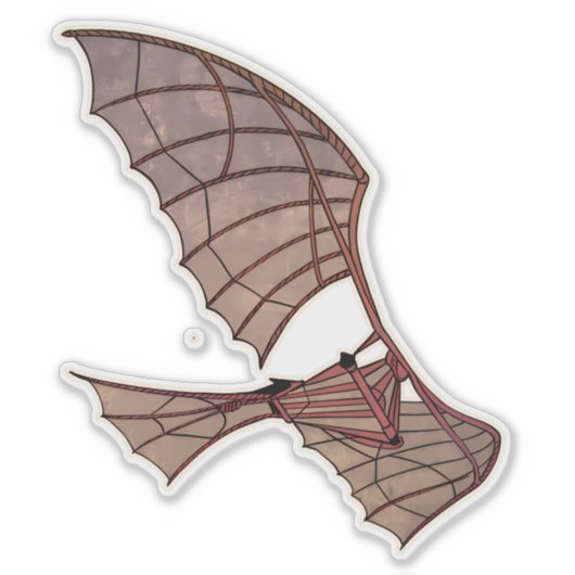 Het Vliegtuig van Leonardo da Vinci Sticker (Voorkant)