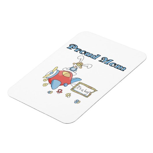 Het vliegtuig van Proud Mam Het is een Jongen Gift Magneet (Linkerzijde)