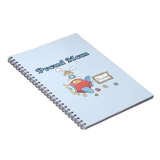 Het vliegtuig van Proud Mam Het is een Jongen Gift Notitieboek (Rechterzijde)