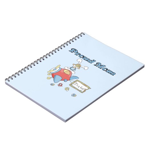 Het vliegtuig van Proud Mam Het is een Jongen Gift Notitieboek (Linkerzijde)