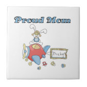 Het vliegtuig van Proud Mam Het is een Jongen Gift Tegeltje (Voorkant)