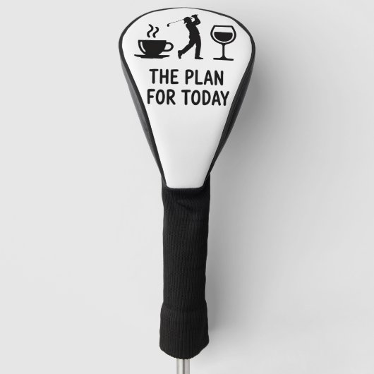 Het vliegtuig voor vandaag Funny Golf Wijn Coffee Golfheadcover (Voorkant)