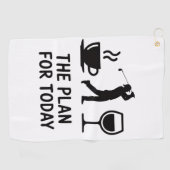 Het vliegtuig voor vandaag Grappige golf wijn koff Golfhanddoek (Horizontaal)