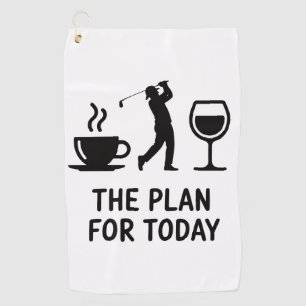 Het vliegtuig voor vandaag Grappige golf wijn koff Golfhanddoek