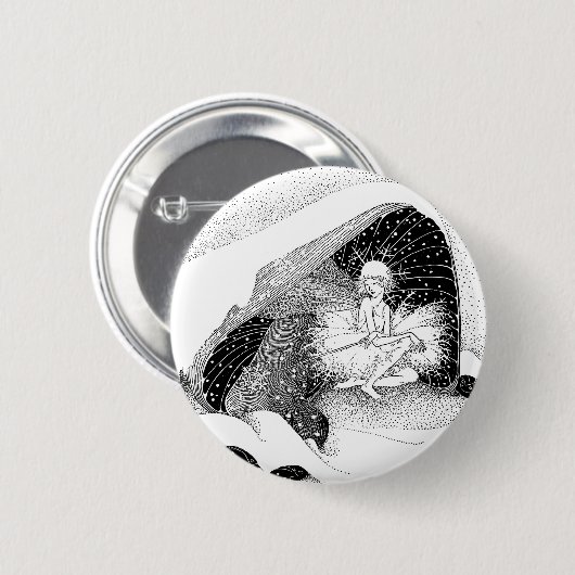 Het vliegveld in de winter Button (Voorkant /achterkant)