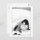 Het vliegveld in het Briefkaart van de winter (Voorkant / Achterkant)