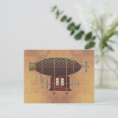 Het vliegveld Petite Rouge Steampunk Flying Machin Briefkaart (Staand voorkant)