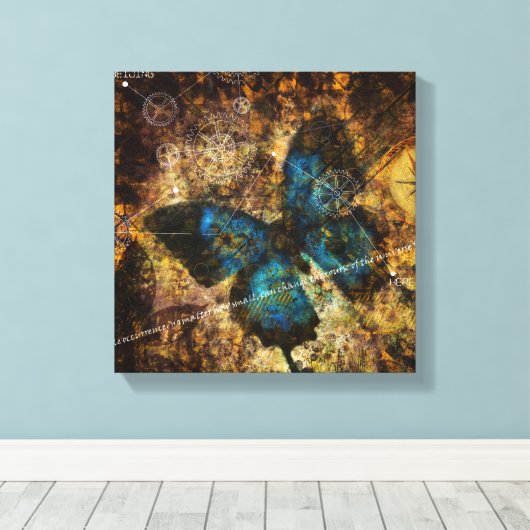 Het vlindereffect overwegen canvas afdruk (Insitu (Houten vloer))