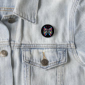 Het vlinderontwerp ronde button 3,2 cm (In situ)