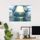 Het vloeibaar metallisch Poster (Thuiskantoor)
