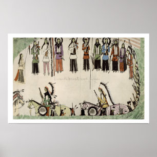 'Het vloeiend maken van de Place Dance' (inkt op p Poster